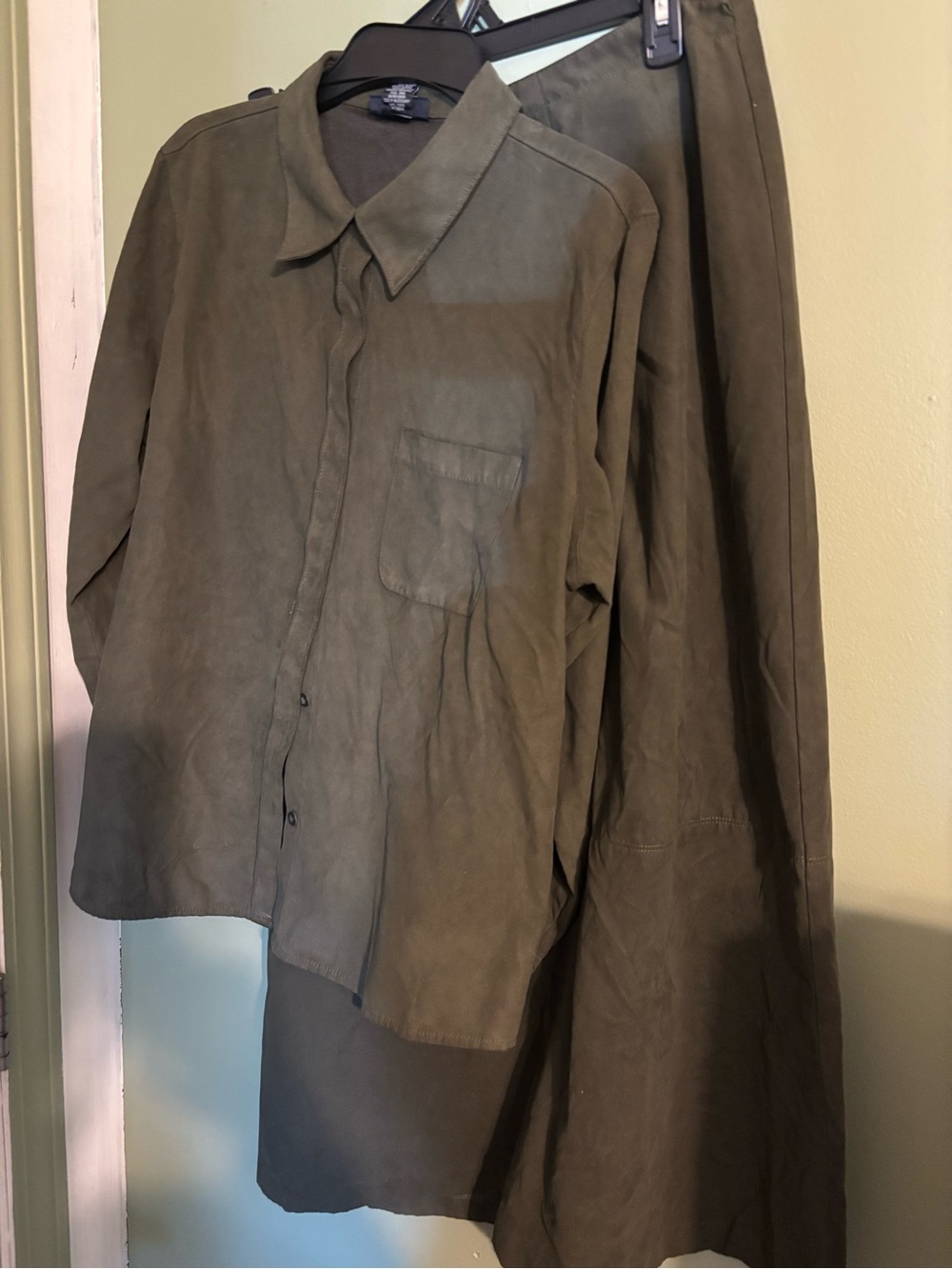 Unbranded Olive Green Midi Skirt and top set - Classic Women's Skirt